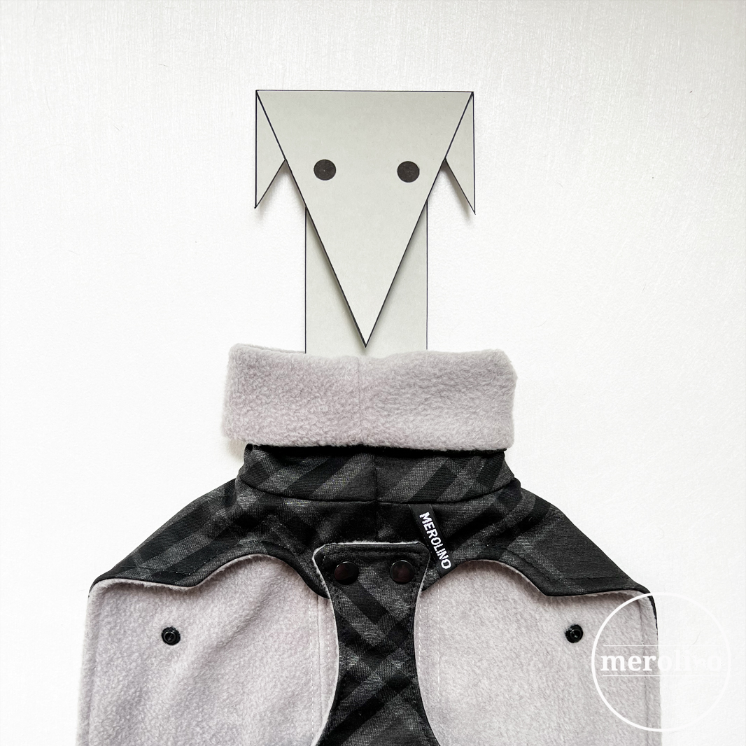 Mantel "fresh chest" grau | schwarz kariert – Bild 4