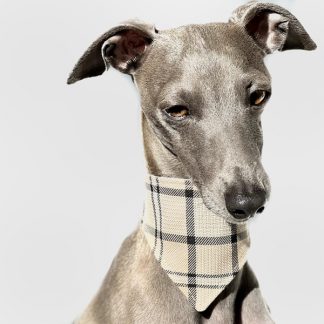 Halstuch für Hund in beige kariert.