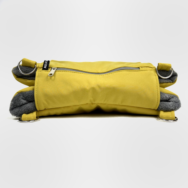 Transportdecke zusammengefaltet für Hunde in der Farbe gelb grau.