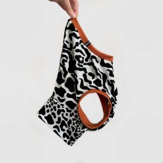 crop top kuh animal schwarz weiß