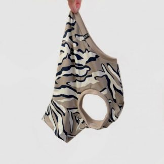 crop top zebra animal beige