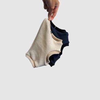 Welpenshirt mini in beige und blau aus Alpenfleece.