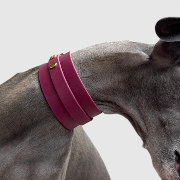 Halsband "classy" breit bordeaux – Bild 4